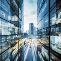 Fast paced and ever changing landscape of a dynamic business environment. Abstract business background.